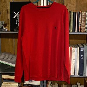 🆕 Polo Ralph Lauren Waffle Weave Thermal LS Shirt Red NWT